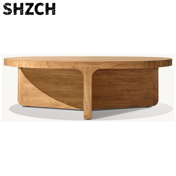 Outdoor Furniture Teak - طاولة قهوة خشبية مستديرة مخصصة للاستخدام