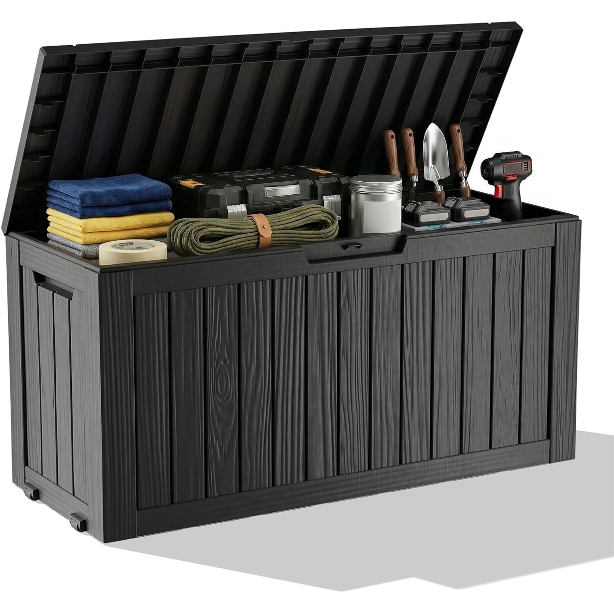 Outdoor Furniture Wooden - صندوق تخزين خارجي مقاوم للماء مصنوع