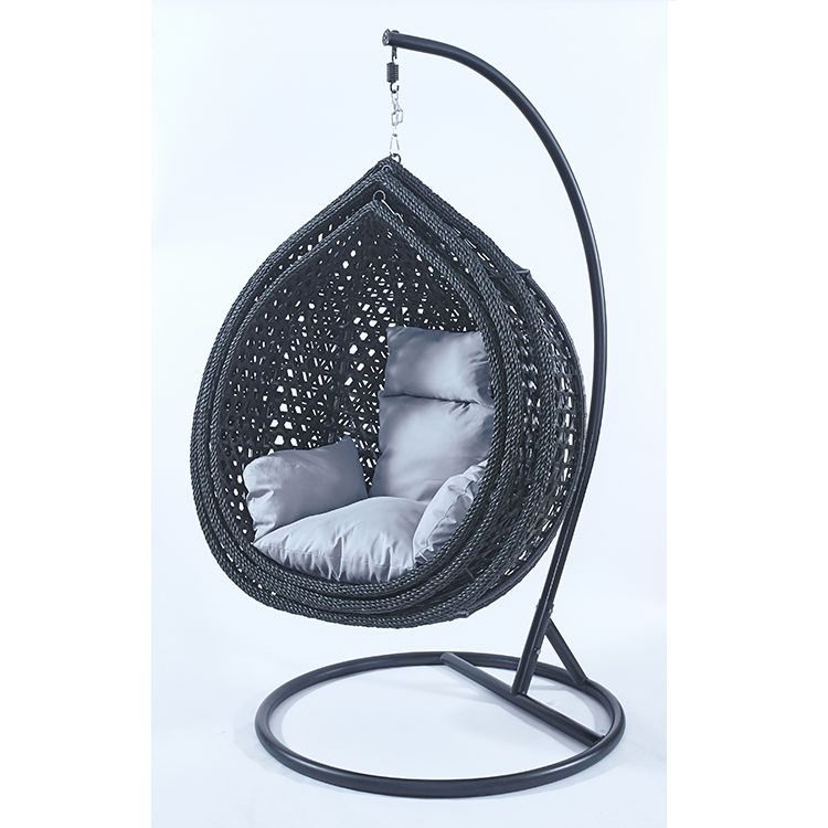 Outdoor Furniture India - كرسي بيضاوي معلق ثابت من الخوص،