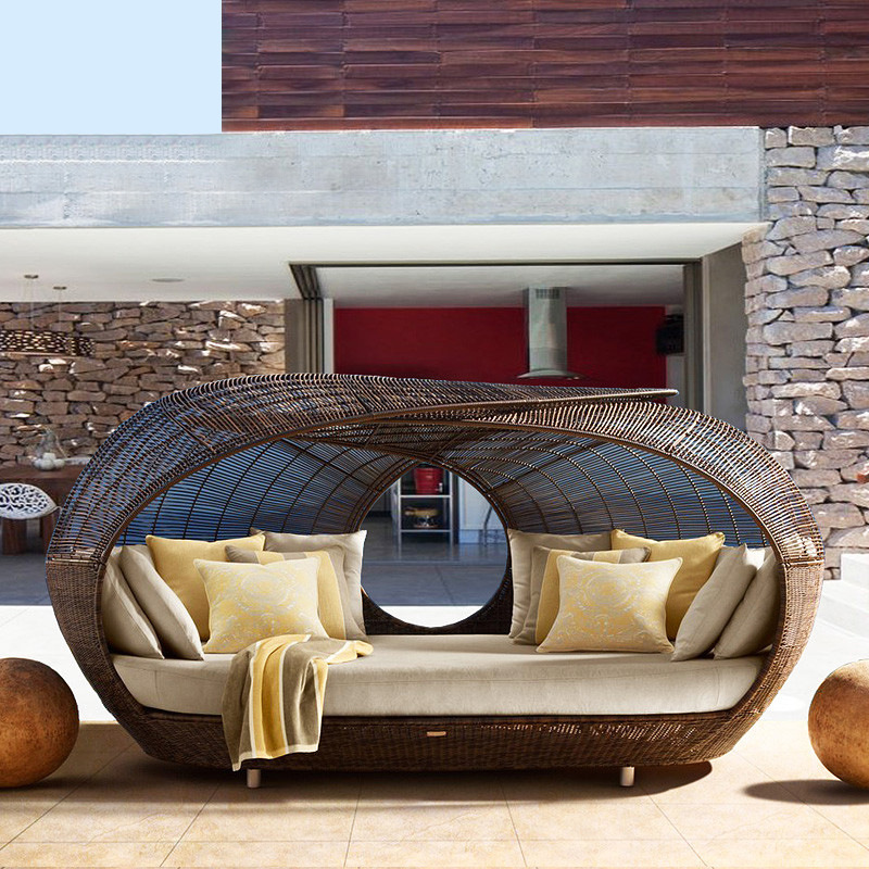 سرير نهاري نصف دائري من الراتا - مراجعة Outdoor Furniture Quality وسعره
