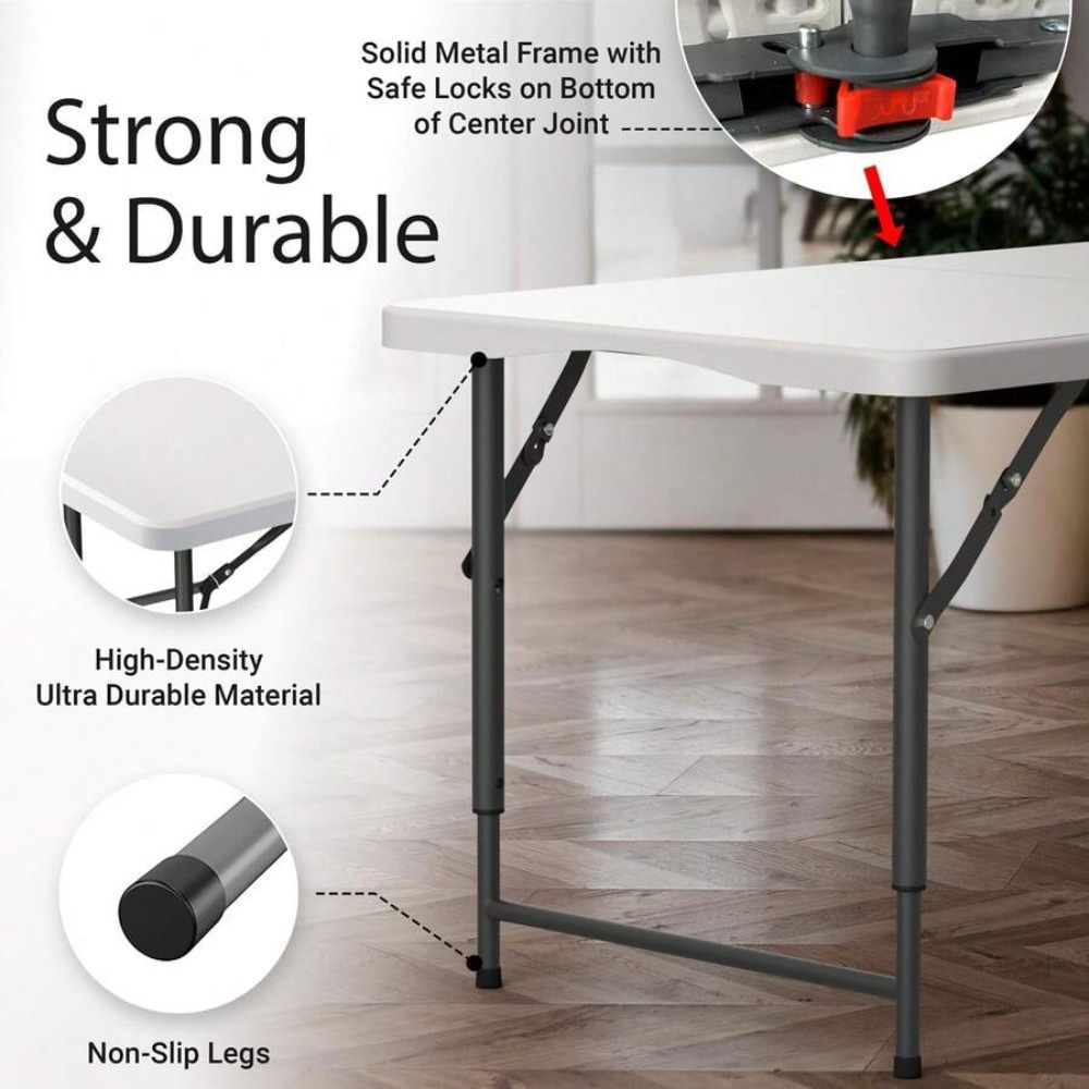 طاولة قابلة للطي بطول 4 أقدام، - مراجعة Folding Picnic Table وسعره